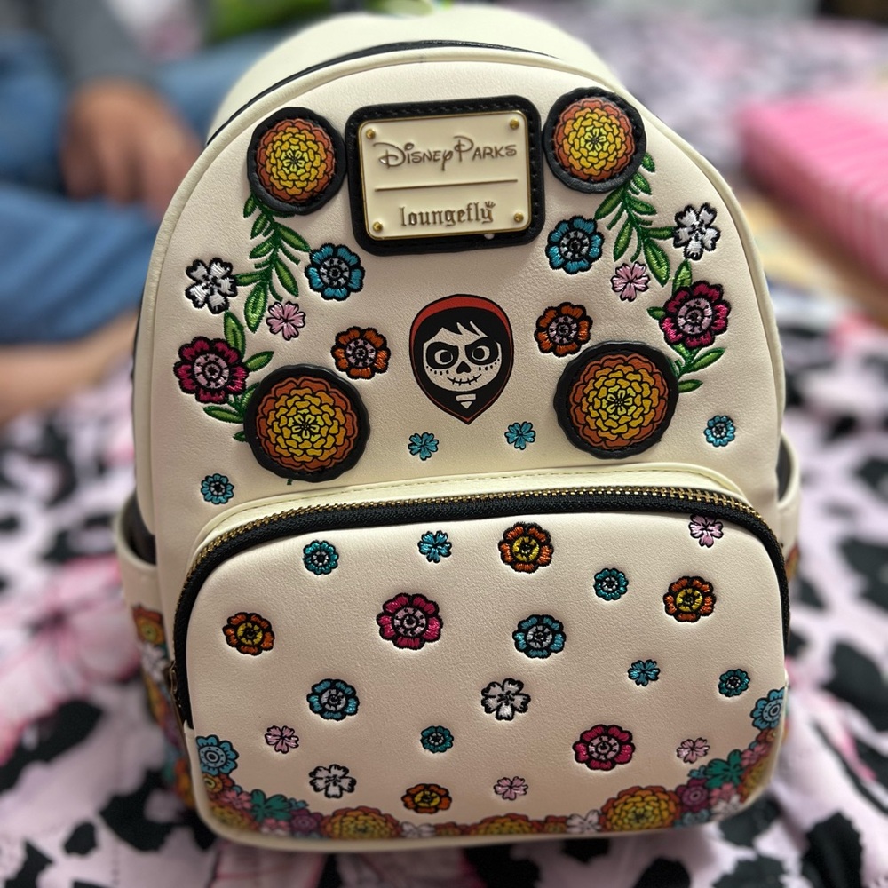 Disney Parks Pixar Coco Miguel Day Of The Dead Flowers Backpack Loungefly 2023